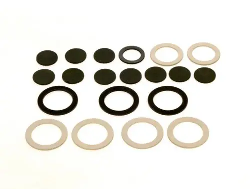 BOSCH Dichtungset bestehend aus verschiedenen Ringen in verschiedenen Größen und Farben, präzise angeordnet auf heller Unterlage.